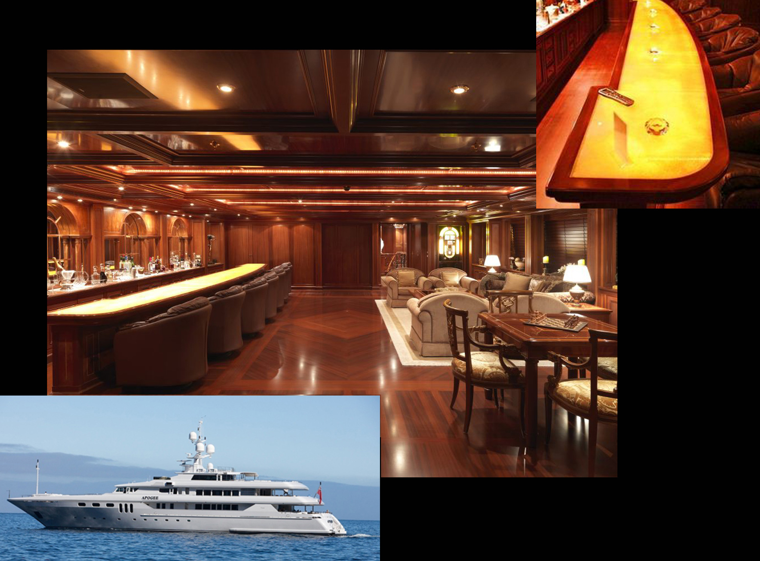 Honey onyx bar top aboard the Codecasa Apogee